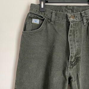 Wrangler for Women Vintage high rise straight leg denim green jeans